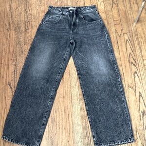 ICON DENIM BEA size 24 boyfriend wide daddywide leg jeans washed black